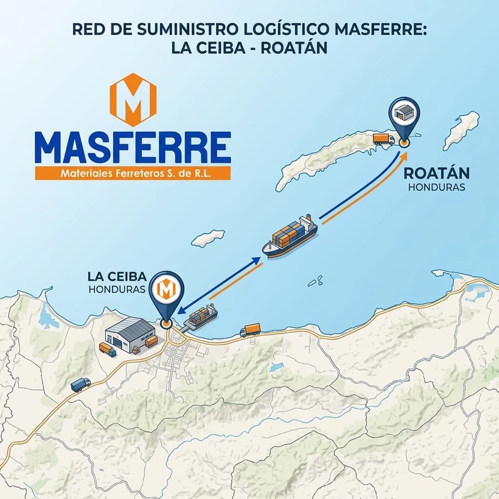 Ruta logística de entrega de materiales hacia una obra